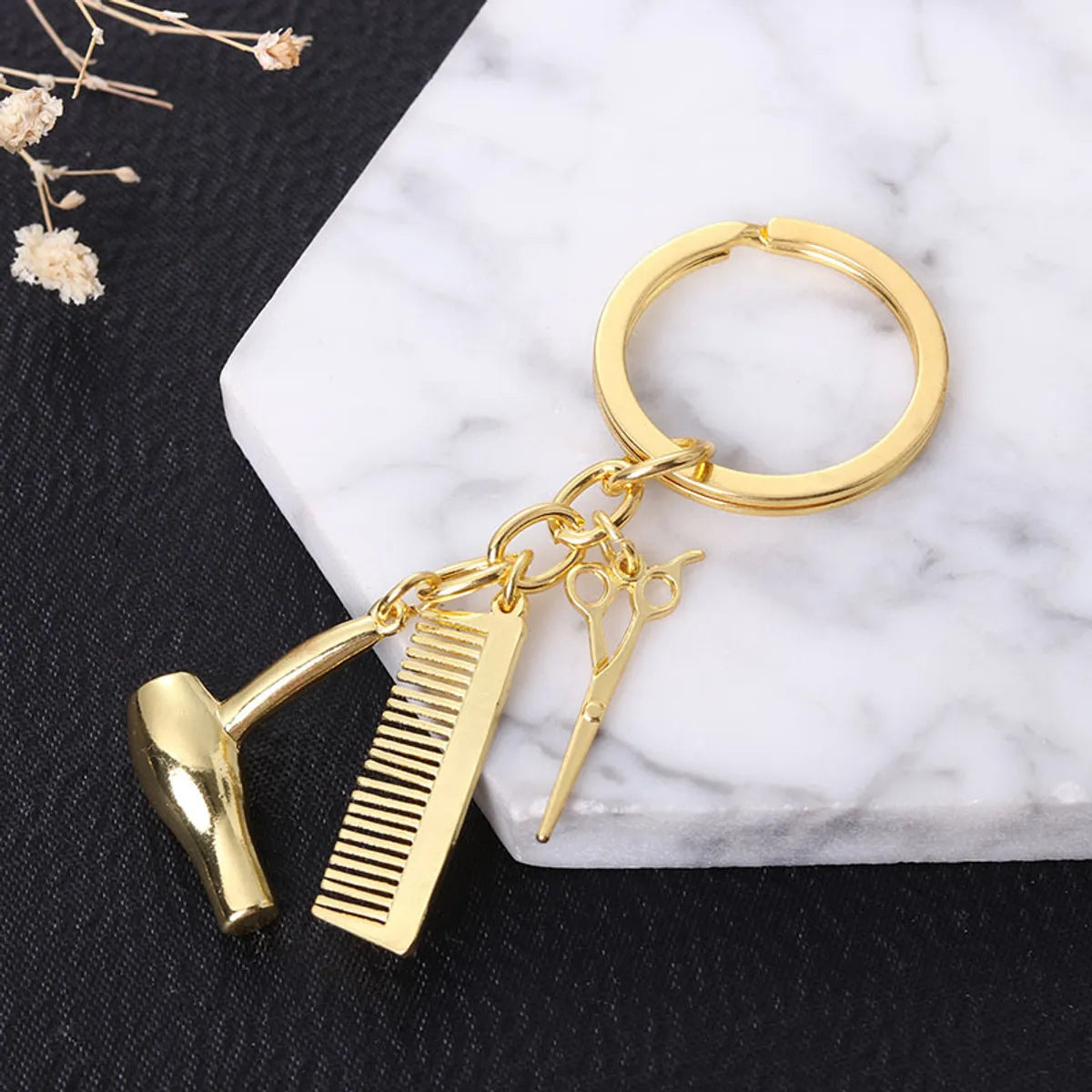 Novelty Simple Style Scissors Hair Dryer Alloy Plating Gold Plated Silver Plated Bag Pendant Keychain