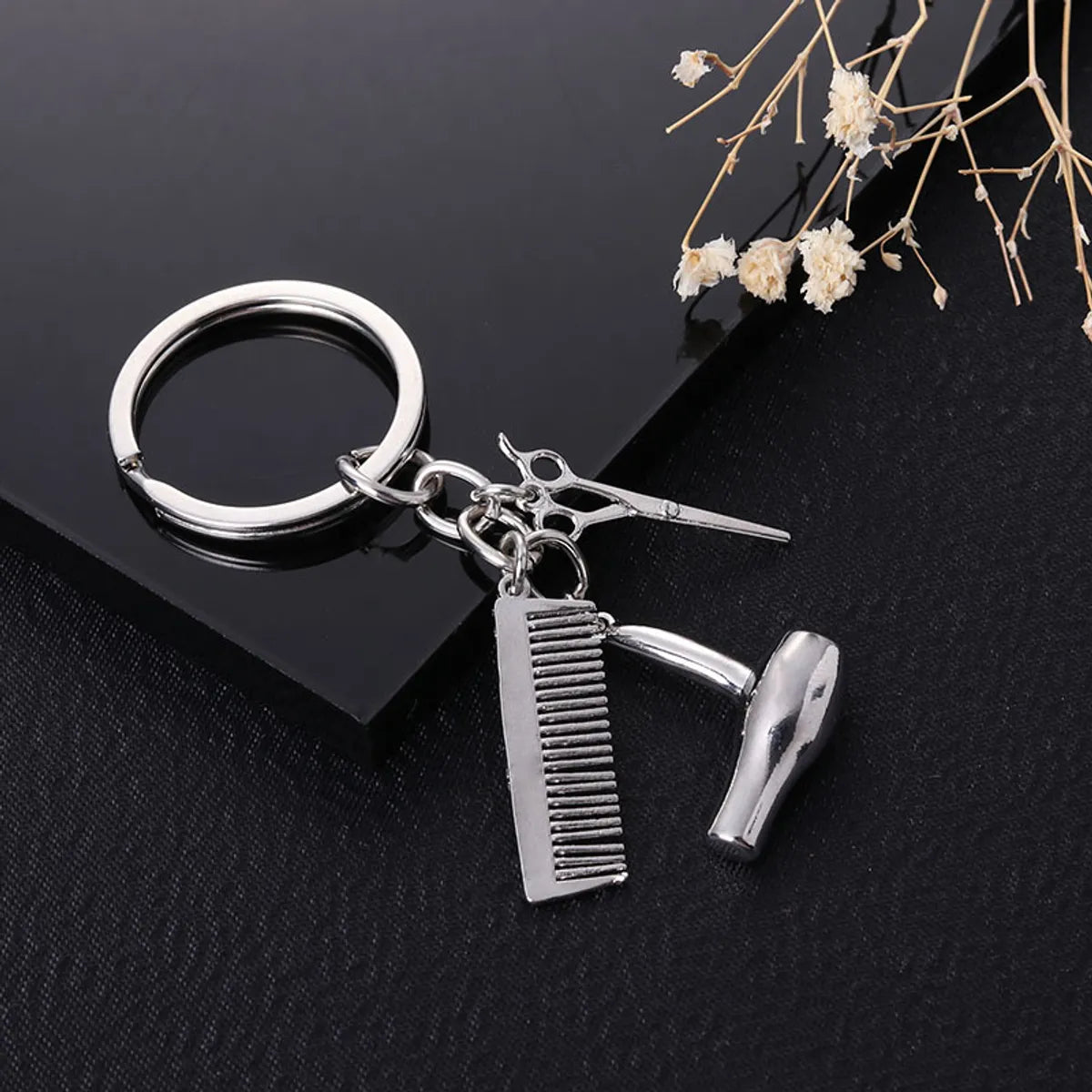 Novelty Simple Style Scissors Hair Dryer Alloy Plating Gold Plated Silver Plated Bag Pendant Keychain