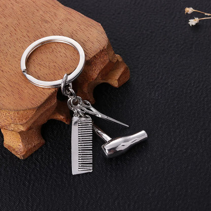 Novelty Simple Style Scissors Hair Dryer Alloy Plating Gold Plated Silver Plated Bag Pendant Keychain