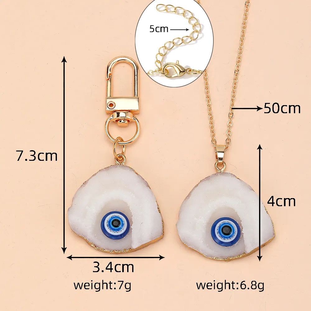 Novelty Simple Style U Shape Devil'S Eye Alloy Resin Women'S Keychain Necklace