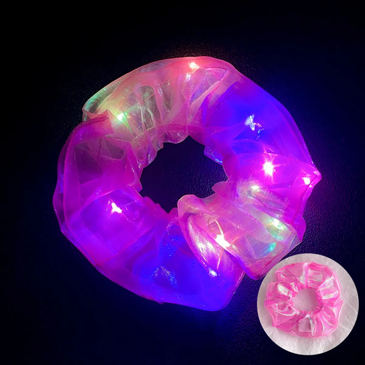 Novelty Solid Color Artificial Crystal Luminous Hair Tie 1 Piece