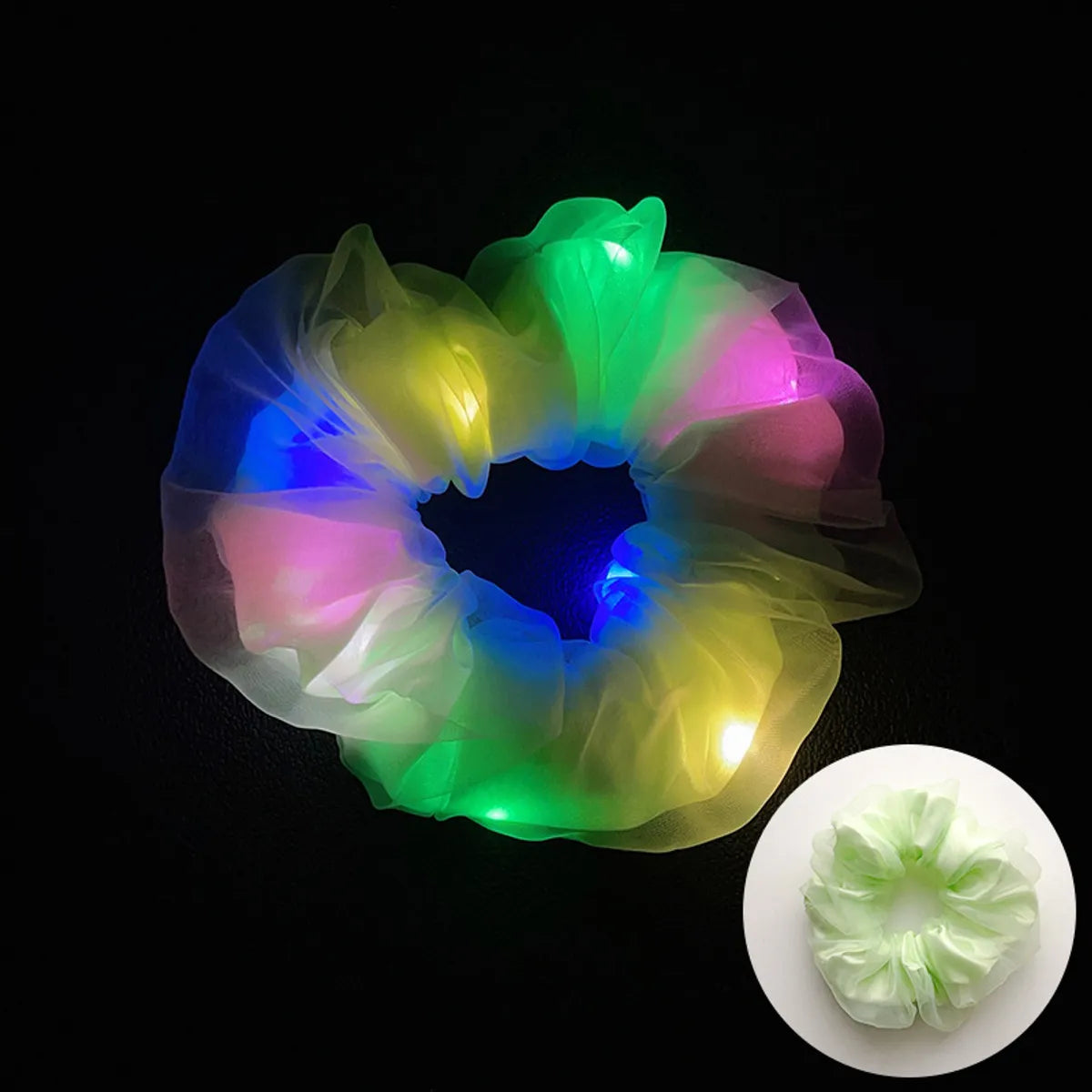 Novelty Solid Color Artificial Crystal Luminous Hair Tie 1 Piece