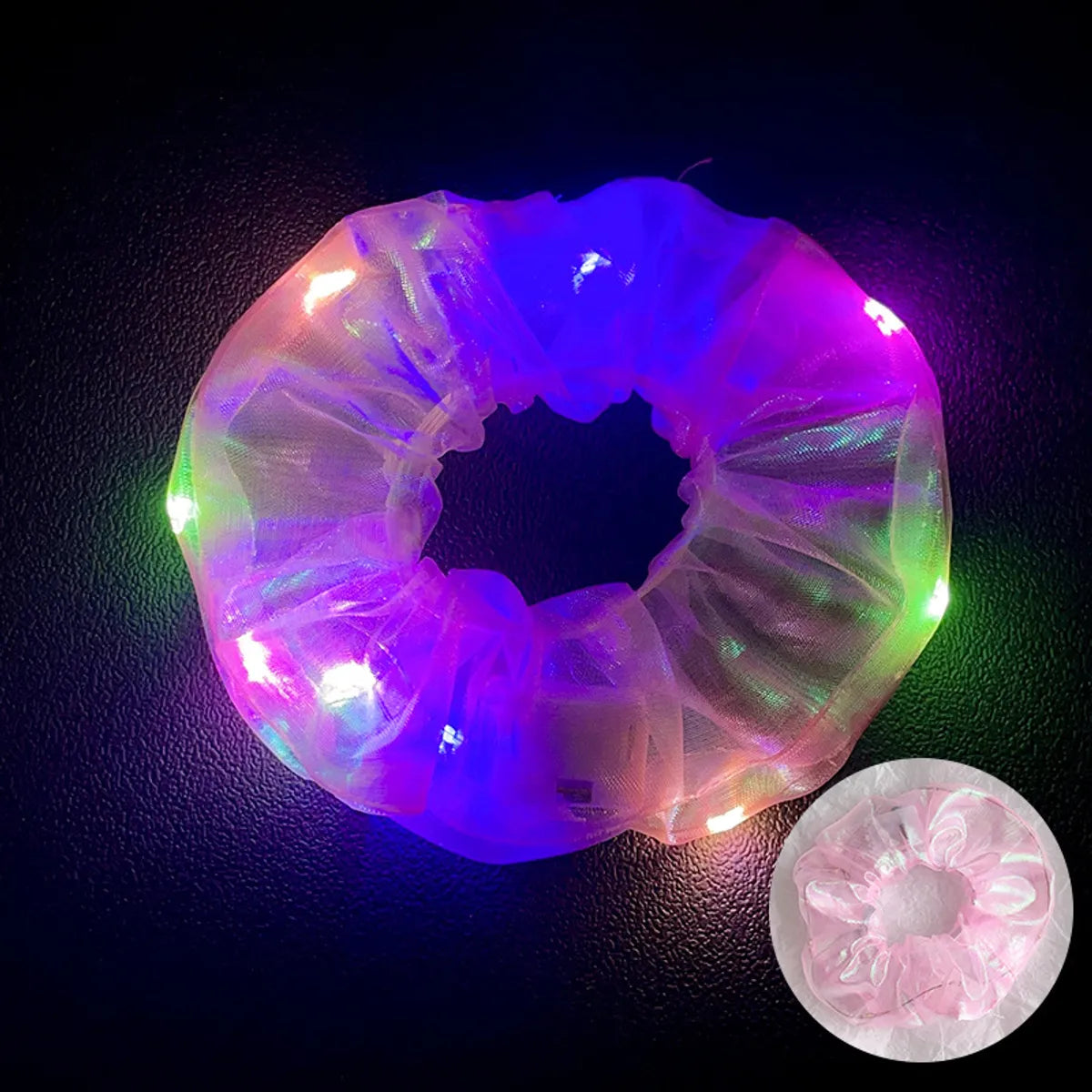 Novelty Solid Color Artificial Crystal Luminous Hair Tie 1 Piece