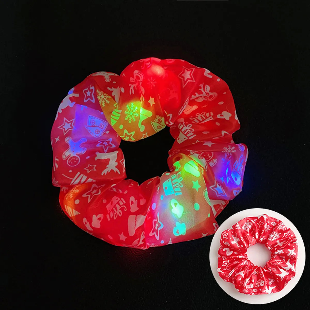 Novelty Solid Color Artificial Crystal Luminous Hair Tie 1 Piece