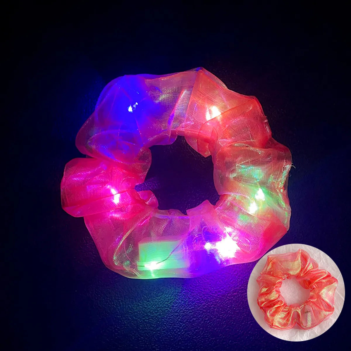 Novelty Solid Color Artificial Crystal Luminous Hair Tie 1 Piece