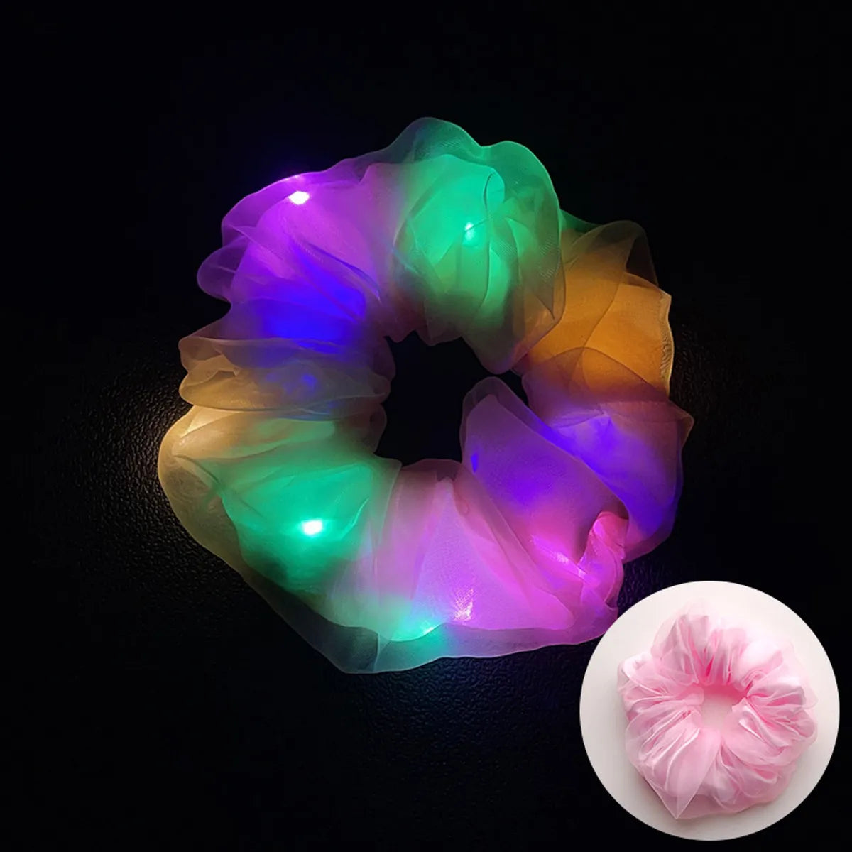 Novelty Solid Color Artificial Crystal Luminous Hair Tie 1 Piece