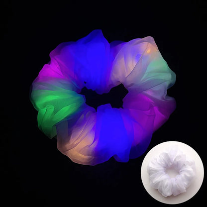 Novelty Solid Color Artificial Crystal Luminous Hair Tie 1 Piece