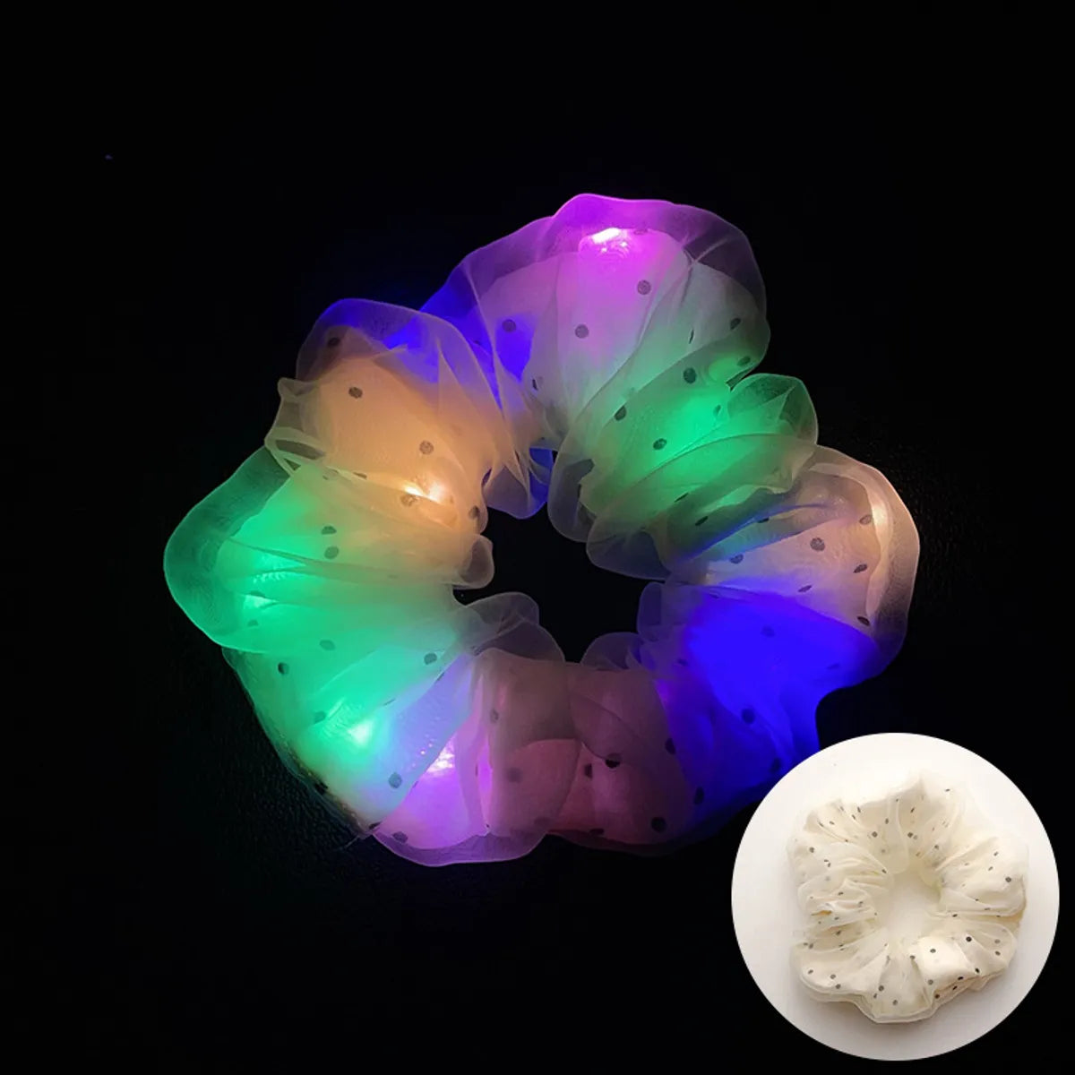 Novelty Solid Color Artificial Crystal Luminous Hair Tie 1 Piece