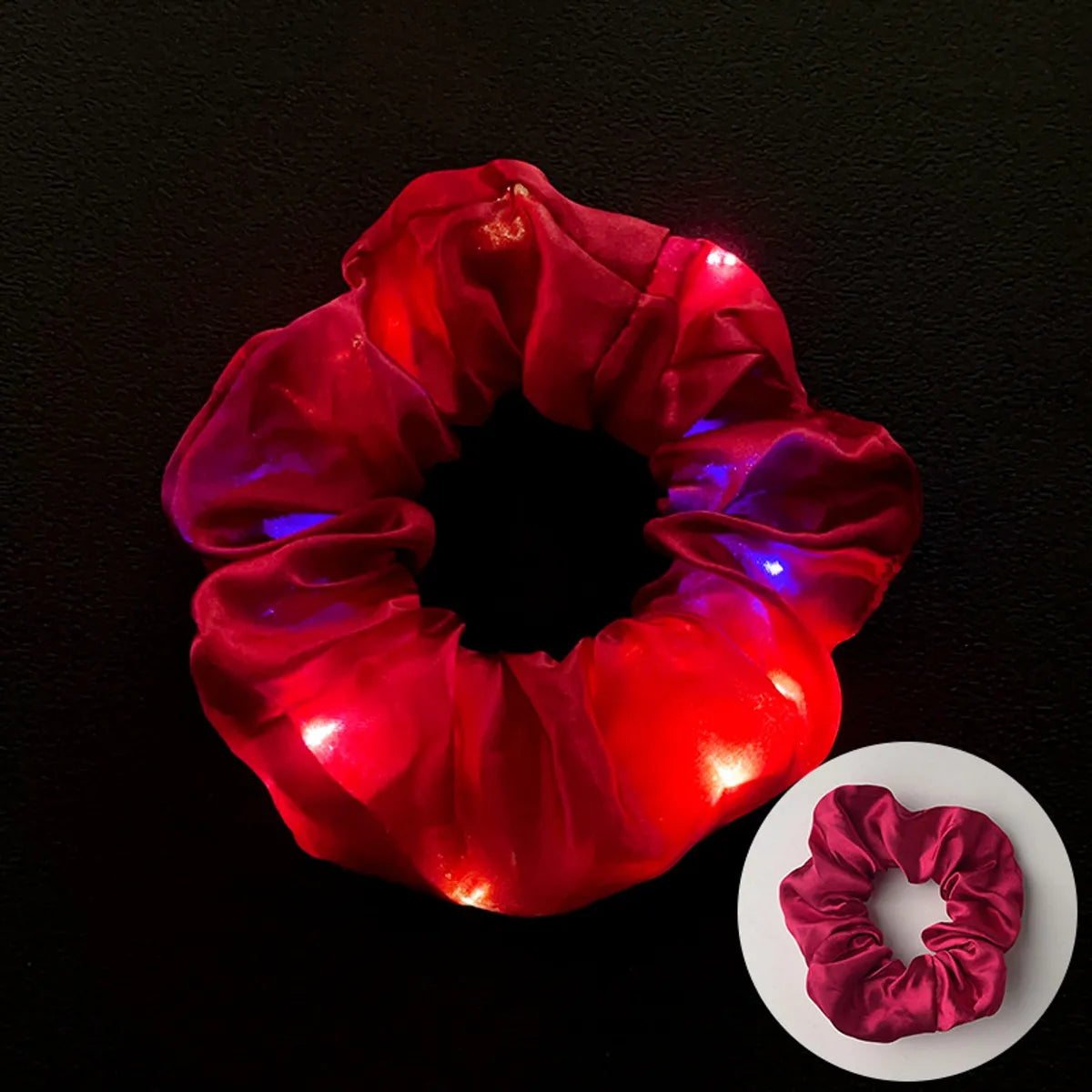 Novelty Solid Color Artificial Crystal Luminous Hair Tie 1 Piece