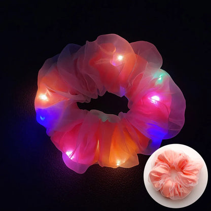 Novelty Solid Color Artificial Crystal Luminous Hair Tie 1 Piece