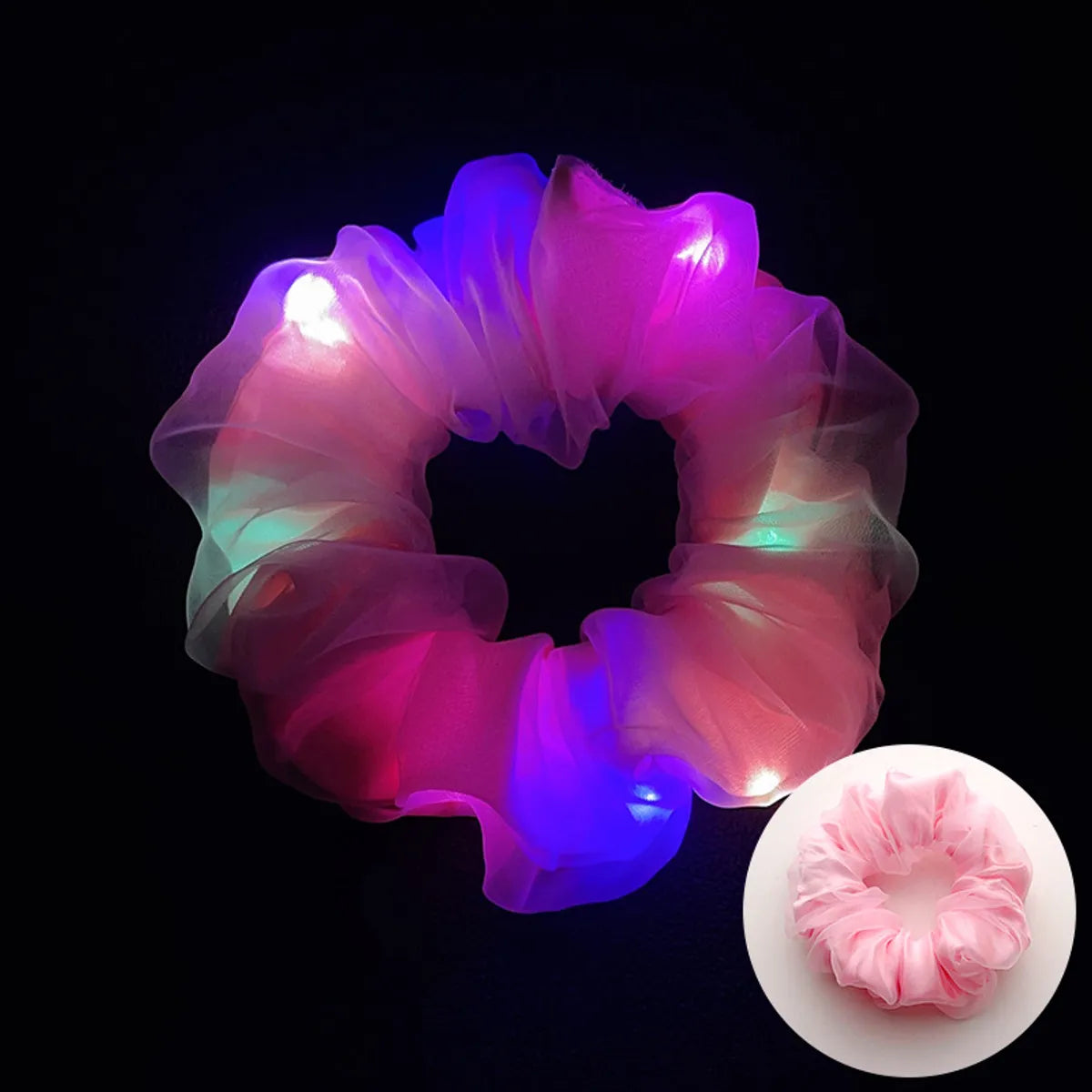 Novelty Solid Color Artificial Crystal Luminous Hair Tie 1 Piece