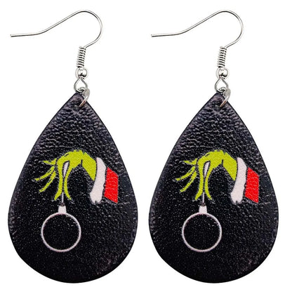 Novelty Water Droplets Pu Leather Women'S Earrings 1 Pair