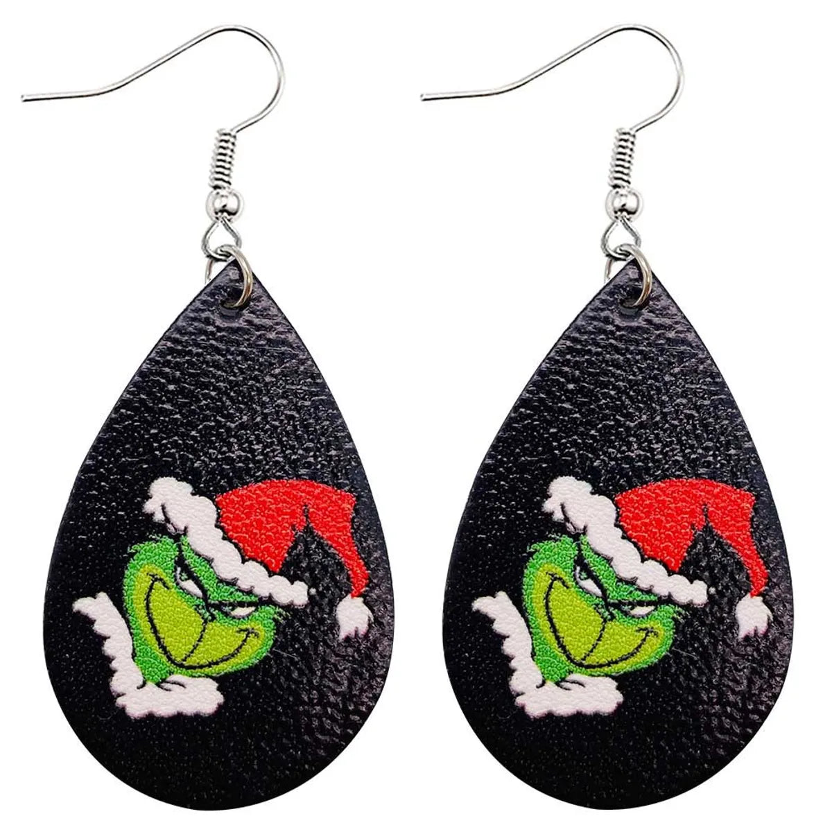 Novelty Water Droplets Pu Leather Women'S Earrings 1 Pair