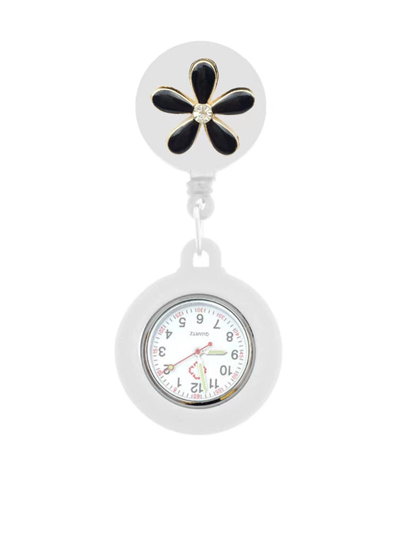 Nurse Watch Alloy Case Silicone Strap Stainless Steel Clasp Round Dial Small Fresh Style