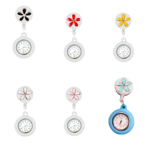 Nurse Watch Alloy Case Silicone Strap Stainless Steel Clasp Round Dial Small Fresh Style