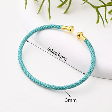 Nylon Copper 18K Gold Plated Handmade Plating Multicolor Simple Solid Color Adjustable Bracelet