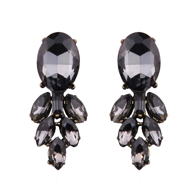 Occident And The United States Alloy Rhinestone Earring (Black)  Nhjq8322