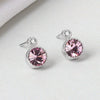 Ocean Heart S925 Sterling Silver Earrings With Austrian Crystal Geometric Retro Fashion Earrings For Women