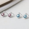Ocean Heart S925 Sterling Silver Earrings With Austrian Crystal Geometric Retro Fashion Earrings For Women