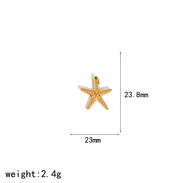 Ocean Style Starfish Shell Stainless Steel Jewelry Accessories Pendant Necklace Bracelet Electroplated