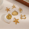 Ocean Style Starfish Shell Stainless Steel Jewelry Accessories Pendant Necklace Bracelet Electroplated
