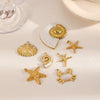 Ocean Style Starfish Shell Stainless Steel Jewelry Accessories Pendant Necklace Bracelet Electroplated