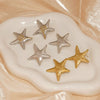 Ocean Style Starfish Stainless Steel Earrings For Women With Electroplating Animal Pattern And Casual Style
