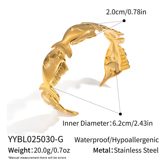 Ocean Vacation Fashion Small Fish Bracelet Titanium Steel Electroplated Animal Niche Style Environmentally Friendly Waterproof Popular Style