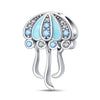 Ocean Wind Seahorse Whale Pendant Beads Diy Silver Plated Bracelet With Dripping Oil Treatment