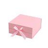One Piece Folding White Cardboard Gift Box With Flip Top And Ribbon Closure For Valentine's Day Packaging Wholesale