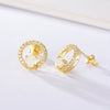 Opal Earrings Copper Geometric Style Electroplating For Women