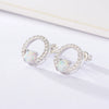 Opal Earrings Copper Geometric Style Electroplating For Women