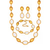 Opal Jewelry Set 316L Stainless Steel 18K Gold Electroplated Luxury Style