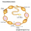 Opal Jewelry Set 316L Stainless Steel 18K Gold Electroplated Luxury Style