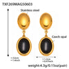 Opal Jewelry Set 316L Stainless Steel 18K Gold Electroplated Luxury Style