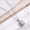 Opal Necklace Copper Mixed Gem Inlay Micropaved Zirconia Light Luxury Geometric Electroplated Ochain Women's Accessories