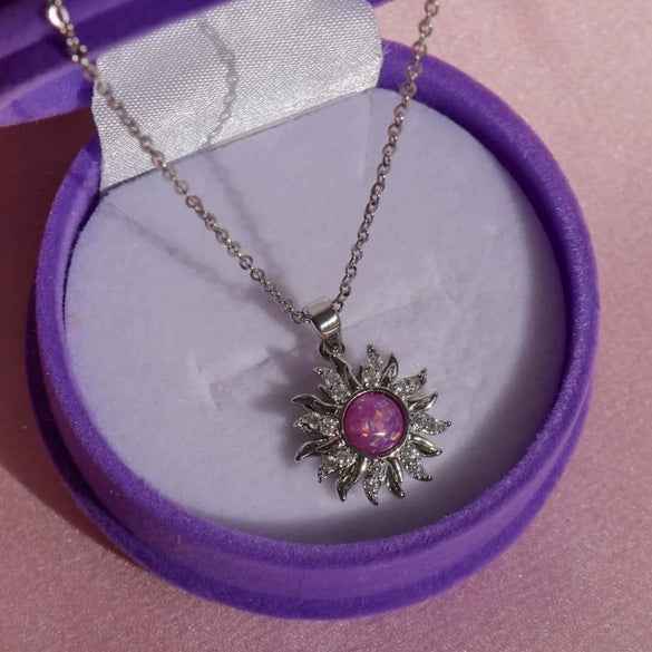 Opal Necklace Copper Zircon Geometric Literature And Art Style Micropaved Diamond