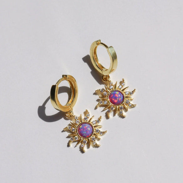 Opal Necklace Copper Zircon Geometric Literature And Art Style Micropaved Diamond