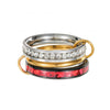 Opal Rings Stacking Style Geometric Titanium Steel Electroplated