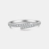 Open Adjustable S925 Sterling Silver Ring Fashionable Style Simple And Versatile With Row Diamonds Electroplated For Women And Unisex