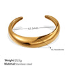 Open Cshaped 316L Stainless Steel Bracelet Plated With Gold Simple Geometric Style For Women