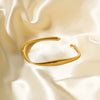 Open Gold Stainless Steel Bracelet With Geometric Design Electroplated For Women