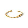 Open Gold Stainless Steel Bracelet With Geometric Design Electroplated For Women