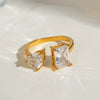 Open Ring Stainless Steel Gold Plated Geometric Minimalist Women's Ring