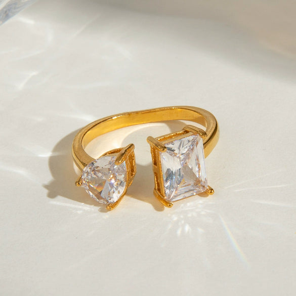 Open Ring Stainless Steel Gold Plated Geometric Minimalist Women's Ring