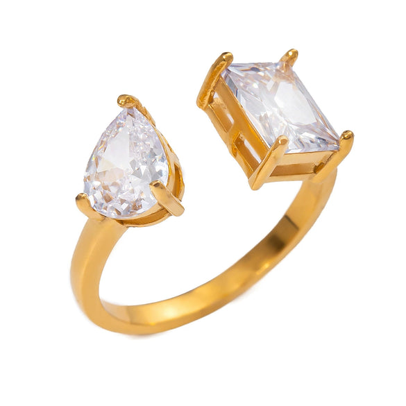 Open Ring Stainless Steel Gold Plated Geometric Minimalist Women's Ring