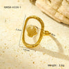Open Ring Stainless Steel Ocean Series Scallop Starfish Adjustable Hand Jewelry Electroplated