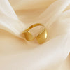 Open Ring Titanium Steel Heart Shape Electroplated 18K Gold Nonfading Natural Geometric Style Unisex