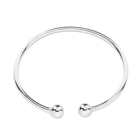 Open Round Bead Copper Bracelet For Women With Electroplated Finish Simple Fashion Geometric Thin Circle Hand Jewelry