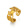 Open Stainless Steel Crab Ring For Women With Ocean Inspired Tropical Fish Design And Electroplated Minimalist Finish